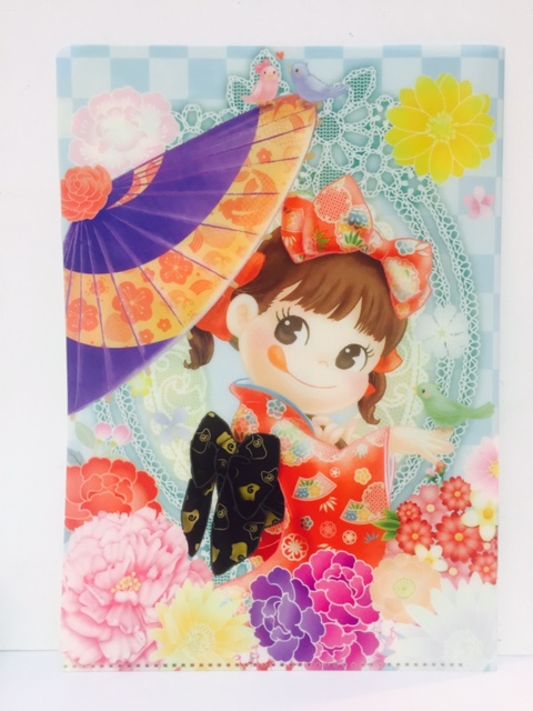 2015 Peko 友禅染和服A4 3頁文件夾(粉綠)