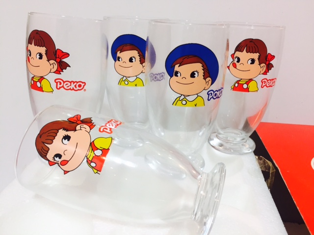 80's Peko Poko 玻璃杯1套5件