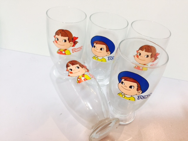 80's Peko Poko 玻璃杯1套5件