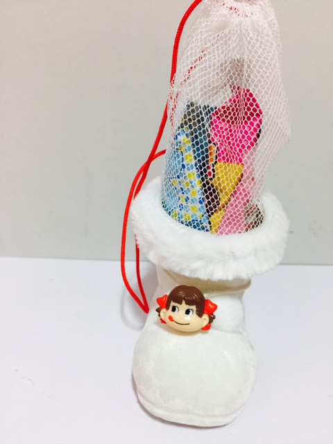 Peko 聖誕糖果小靴-白色