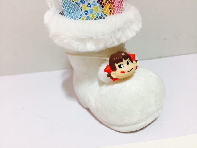 Peko 聖誕糖果小靴-白色