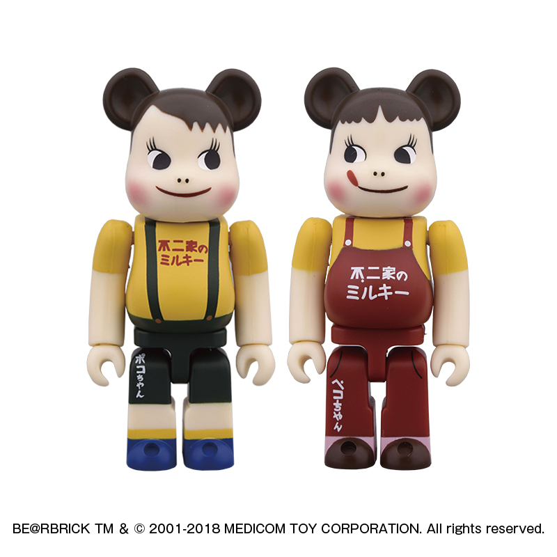 2018 Peko Poko bearbrick set 100%-Vintge Medicomtoy