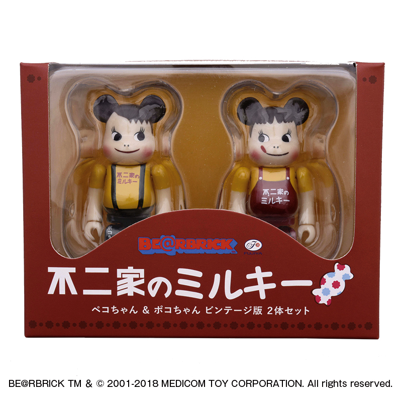 2018 Peko Poko bearbrick set 100%-Vintge Medicomtoy