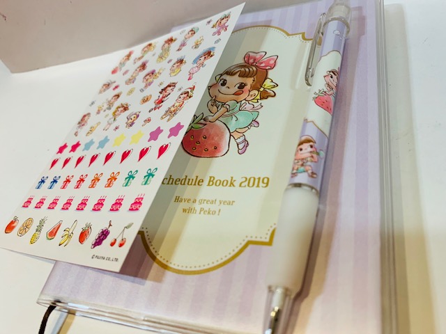 2019 Peko 雙封面手帳連筆及貼紙 (2018.11-2019.12)
