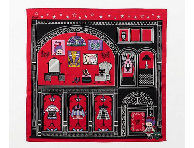 2018 Peko x Anna Sui 印花大方巾- 紅色