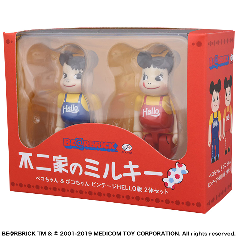 2019 Peko Poko bearbrick set 100%-Hello Medicomtoy
