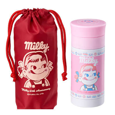 2011 Peko Milky Color保溫杯連索口袋-粉紅
