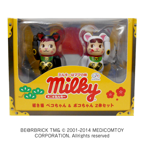 2014 Peko Poko bearbrick set100% -招財猫 Medicomtoy