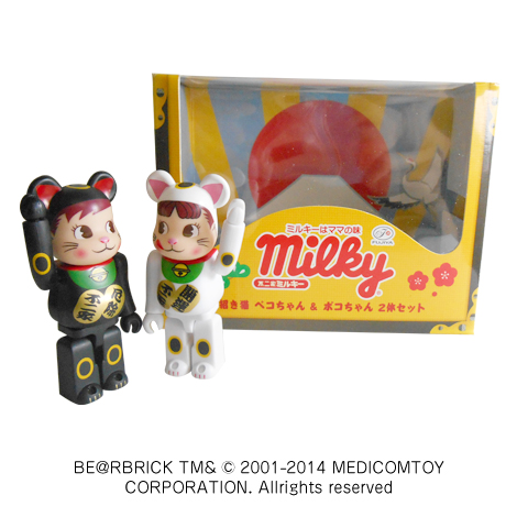 2014 Peko Poko bearbrick set100% -招財猫 Medicomtoy