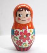 2011 Peko 俄羅斯娃娃人形缶(花,橙)-中