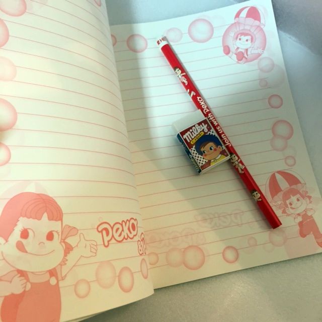 Peko A5拍子簿,鉛筆,膠擦Set-降落傘